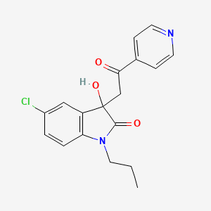 5-chloro-3-hydroxy-3-[2-oxo-2-(4-pyridinyl)ethyl]-1-propyl-1,3-dihydro-2H-indol-2-one