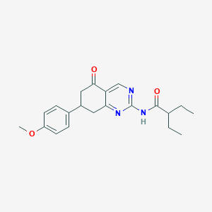 molecular formula C21H25N3O3 B4413349 2-ethyl-N-[7-(4-methoxyphenyl)-5-oxo-5,6,7,8-tetrahydro-2-quinazolinyl]butanamide 