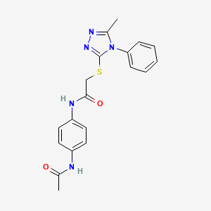 N-[4-(acetylamino)phenyl]-2-[(5-methyl-4-phenyl-4H-1,2,4-triazol-3-yl)thio]acetamide