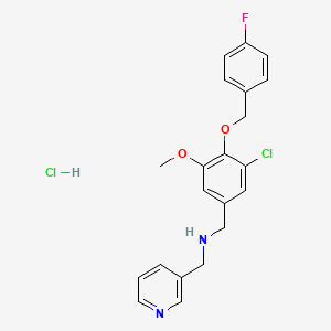 molecular formula C21H21Cl2FN2O2 B4413381 {3-chloro-4-[(4-fluorobenzyl)oxy]-5-methoxybenzyl}(3-pyridinylmethyl)amine hydrochloride 