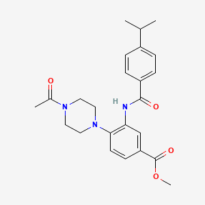 molecular formula C24H29N3O4 B4413384 methyl 4-(4-acetyl-1-piperazinyl)-3-[(4-isopropylbenzoyl)amino]benzoate 