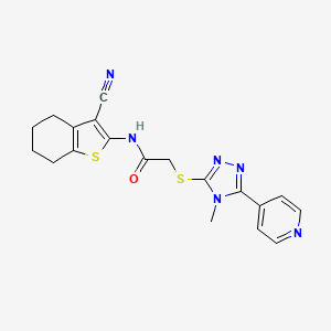 molecular formula C19H18N6OS2 B4413389 N-(3-cyano-4,5,6,7-tetrahydro-1-benzothien-2-yl)-2-{[4-methyl-5-(4-pyridinyl)-4H-1,2,4-triazol-3-yl]thio}acetamide 