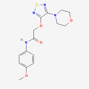 molecular formula C15H18N4O4S B4413425 N-(4-methoxyphenyl)-2-{[4-(4-morpholinyl)-1,2,5-thiadiazol-3-yl]oxy}acetamide 