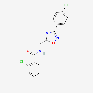 molecular formula C17H13Cl2N3O2 B4413428 2-chloro-N-{[3-(4-chlorophenyl)-1,2,4-oxadiazol-5-yl]methyl}-4-methylbenzamide 