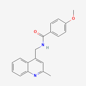 molecular formula C19H18N2O2 B4413448 4-methoxy-N-[(2-methyl-4-quinolinyl)methyl]benzamide 