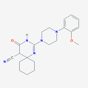 2-[4-(2-methoxyphenyl)-1-piperazinyl]-4-oxo-1,3-diazaspiro[5.5]undec-2-ene-5-carbonitrile