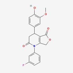 1-(3-fluorophenyl)-4-(4-hydroxy-3-methoxyphenyl)-4,7-dihydrofuro[3,4-b]pyridine-2,5(1H,3H)-dione