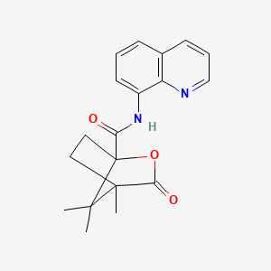 molecular formula C19H20N2O3 B4413466 4,7,7-trimethyl-3-oxo-N-8-quinolinyl-2-oxabicyclo[2.2.1]heptane-1-carboxamide 