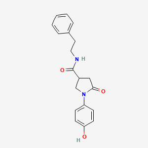 1-(4-hydroxyphenyl)-5-oxo-N-(2-phenylethyl)-3-pyrrolidinecarboxamide