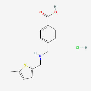 molecular formula C14H16ClNO2S B4413504 4-({[(5-methyl-2-thienyl)methyl]amino}methyl)benzoic acid hydrochloride 