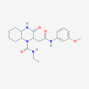 molecular formula C20H28N4O4 B4413530 N-ethyl-2-{2-[(3-methoxyphenyl)amino]-2-oxoethyl}-3-oxooctahydro-1(2H)-quinoxalinecarboxamide 