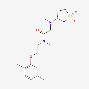 molecular formula C18H28N2O4S B4413565 N-[2-(2,5-dimethylphenoxy)ethyl]-2-[(1,1-dioxidotetrahydro-3-thienyl)(methyl)amino]-N-methylacetamide 