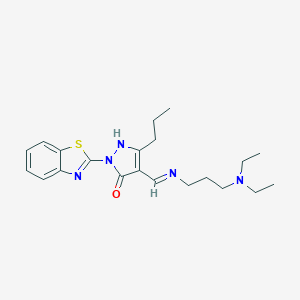 molecular formula C21H29N5OS B441357 (4E)-2-(1,3-benzothiazol-2-yl)-4-({[3-(diethylamino)propyl]amino}methylidene)-5-propyl-2,4-dihydro-3H-pyrazol-3-one CAS No. 337341-52-3