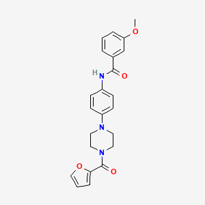 molecular formula C23H23N3O4 B4413673 N-{4-[4-(2-furoyl)-1-piperazinyl]phenyl}-3-methoxybenzamide 