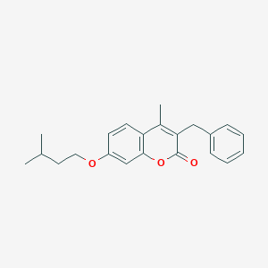 molecular formula C22H24O3 B441368 3-Benzyl-4-methyl-7-(3-methylbutoxy)chromen-2-one CAS No. 353766-52-6