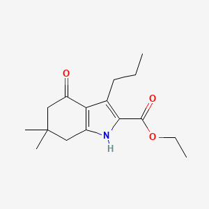 molecular formula C16H23NO3 B4413688 ethyl 6,6-dimethyl-4-oxo-3-propyl-4,5,6,7-tetrahydro-1H-indole-2-carboxylate 