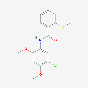 molecular formula C16H16ClNO3S B4413698 N-(5-chloro-2,4-dimethoxyphenyl)-2-(methylthio)benzamide 