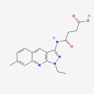 4-[(1-ethyl-7-methyl-1H-pyrazolo[3,4-b]quinolin-3-yl)amino]-4-oxobutanoic acid