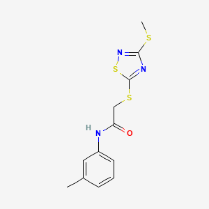 molecular formula C12H13N3OS3 B4413746 N-(3-methylphenyl)-2-{[3-(methylthio)-1,2,4-thiadiazol-5-yl]thio}acetamide 