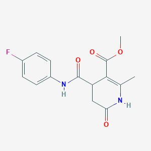 molecular formula C15H15FN2O4 B4413750 methyl 4-{[(4-fluorophenyl)amino]carbonyl}-2-methyl-6-oxo-1,4,5,6-tetrahydro-3-pyridinecarboxylate 