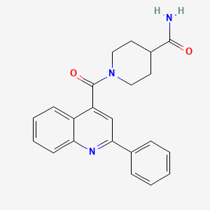 molecular formula C22H21N3O2 B4413756 1-[(2-phenyl-4-quinolinyl)carbonyl]-4-piperidinecarboxamide 