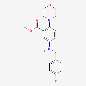 molecular formula C19H21FN2O3 B4413765 methyl 5-[(4-fluorobenzyl)amino]-2-(4-morpholinyl)benzoate 