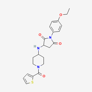 molecular formula C22H25N3O4S B4413773 1-(4-ethoxyphenyl)-3-{[1-(2-thienylcarbonyl)-4-piperidinyl]amino}-2,5-pyrrolidinedione 