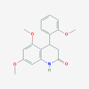 molecular formula C18H19NO4 B4413783 5,7-dimethoxy-4-(2-methoxyphenyl)-3,4-dihydro-2(1H)-quinolinone 