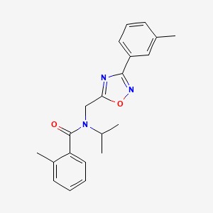 molecular formula C21H23N3O2 B4413802 N-isopropyl-2-methyl-N-{[3-(3-methylphenyl)-1,2,4-oxadiazol-5-yl]methyl}benzamide 