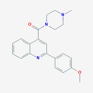 molecular formula C22H23N3O2 B441381 2-(4-Methoxyphenyl)-4-[(4-methyl-1-piperazinyl)carbonyl]quinoline CAS No. 353767-17-6