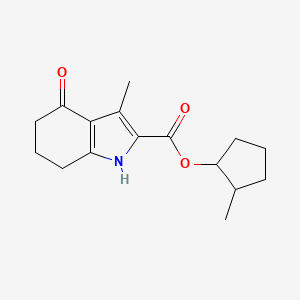 molecular formula C16H21NO3 B4413822 2-methylcyclopentyl 3-methyl-4-oxo-4,5,6,7-tetrahydro-1H-indole-2-carboxylate 