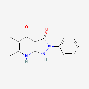 molecular formula C14H13N3O2 B4413828 5,6-dimethyl-2-phenyl-1H-pyrazolo[3,4-b]pyridine-3,4(2H,7H)-dione 