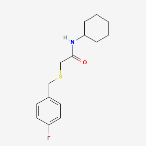 molecular formula C15H20FNOS B4413849 N-cyclohexyl-2-[(4-fluorobenzyl)thio]acetamide 