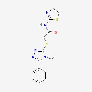 molecular formula C15H17N5OS2 B4413888 N-(4,5-dihydro-1,3-thiazol-2-yl)-2-[(4-ethyl-5-phenyl-4H-1,2,4-triazol-3-yl)thio]acetamide 