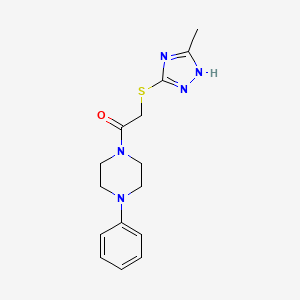 molecular formula C15H19N5OS B4413894 1-{[(5-methyl-4H-1,2,4-triazol-3-yl)thio]acetyl}-4-phenylpiperazine 