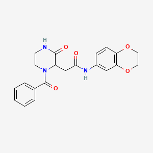 molecular formula C21H21N3O5 B4413900 2-(1-benzoyl-3-oxo-2-piperazinyl)-N-(2,3-dihydro-1,4-benzodioxin-6-yl)acetamide 