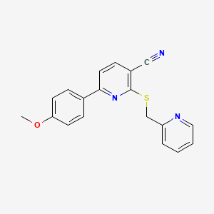 6-(4-methoxyphenyl)-2-[(2-pyridinylmethyl)thio]nicotinonitrile