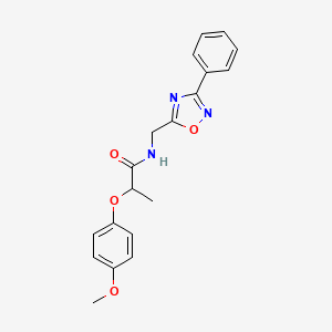 molecular formula C19H19N3O4 B4413968 2-(4-methoxyphenoxy)-N-[(3-phenyl-1,2,4-oxadiazol-5-yl)methyl]propanamide 