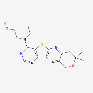 molecular formula C18H22N4O2S B4414016 2-[(8,8-dimethyl-7,10-dihydro-8H-pyrano[3'',4'':5',6']pyrido[3',2':4,5]thieno[3,2-d]pyrimidin-4-yl)(ethyl)amino]ethanol 