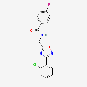 molecular formula C16H11ClFN3O2 B4414034 N-{[3-(2-chlorophenyl)-1,2,4-oxadiazol-5-yl]methyl}-4-fluorobenzamide 