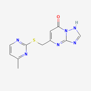 molecular formula C11H10N6OS B4414040 5-{[(4-methyl-2-pyrimidinyl)thio]methyl}[1,2,4]triazolo[1,5-a]pyrimidin-7(4H)-one 