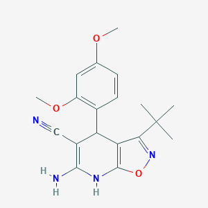 molecular formula C19H22N4O3 B441405 6-Amino-3-tert-butyl-4-(2,4-dimethoxyphenyl)-4,7-dihydroisoxazolo[5,4-b]pyridine-5-carbonitrile 