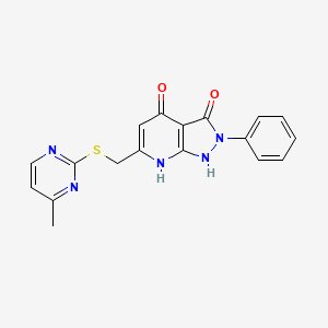 6-{[(4-methyl-2-pyrimidinyl)thio]methyl}-2-phenyl-1H-pyrazolo[3,4-b]pyridine-3,4(2H,7H)-dione