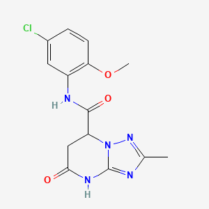 molecular formula C14H14ClN5O3 B4414081 N-(5-chloro-2-methoxyphenyl)-2-methyl-5-oxo-4,5,6,7-tetrahydro[1,2,4]triazolo[1,5-a]pyrimidine-7-carboxamide 