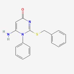 6-amino-2-(benzylthio)-1-phenyl-4(1H)-pyrimidinone