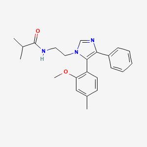 molecular formula C23H27N3O2 B4414139 N-{2-[5-(2-methoxy-4-methylphenyl)-4-phenyl-1H-imidazol-1-yl]ethyl}-2-methylpropanamide 