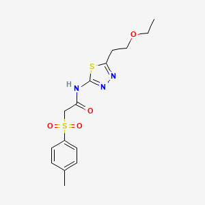 N-[5-(2-ethoxyethyl)-1,3,4-thiadiazol-2-yl]-2-[(4-methylphenyl)sulfonyl]acetamide