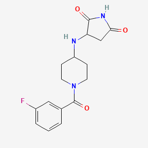 molecular formula C16H18FN3O3 B4414181 3-{[1-(3-fluorobenzoyl)-4-piperidinyl]amino}-2,5-pyrrolidinedione 