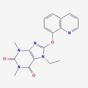 7-ethyl-1,3-dimethyl-8-(8-quinolinyloxy)-3,7-dihydro-1H-purine-2,6-dione