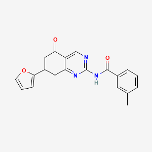 molecular formula C20H17N3O3 B4414192 N-[7-(2-furyl)-5-oxo-5,6,7,8-tetrahydro-2-quinazolinyl]-3-methylbenzamide 